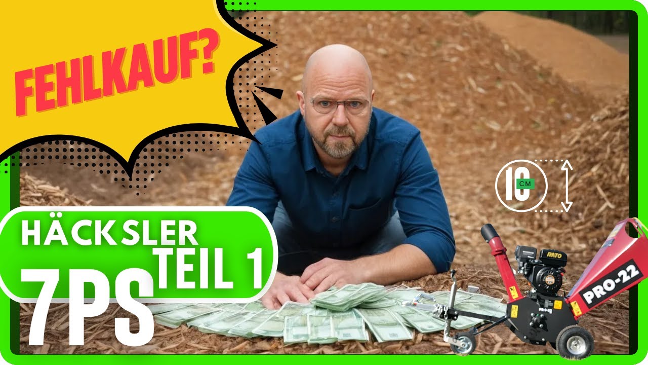 Häcksler statt Deponie!!!  7PS  - schafft er 10 cmwirklich? -Teil 1