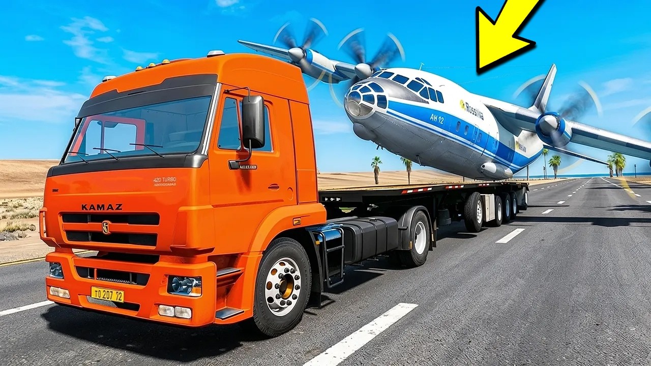 АЭРОПОРТ НА КОЛЁСАХ! АВАРИЙНАЯ ПОСАДКА на ГРУЗОВИК! ► BeamNG.drive