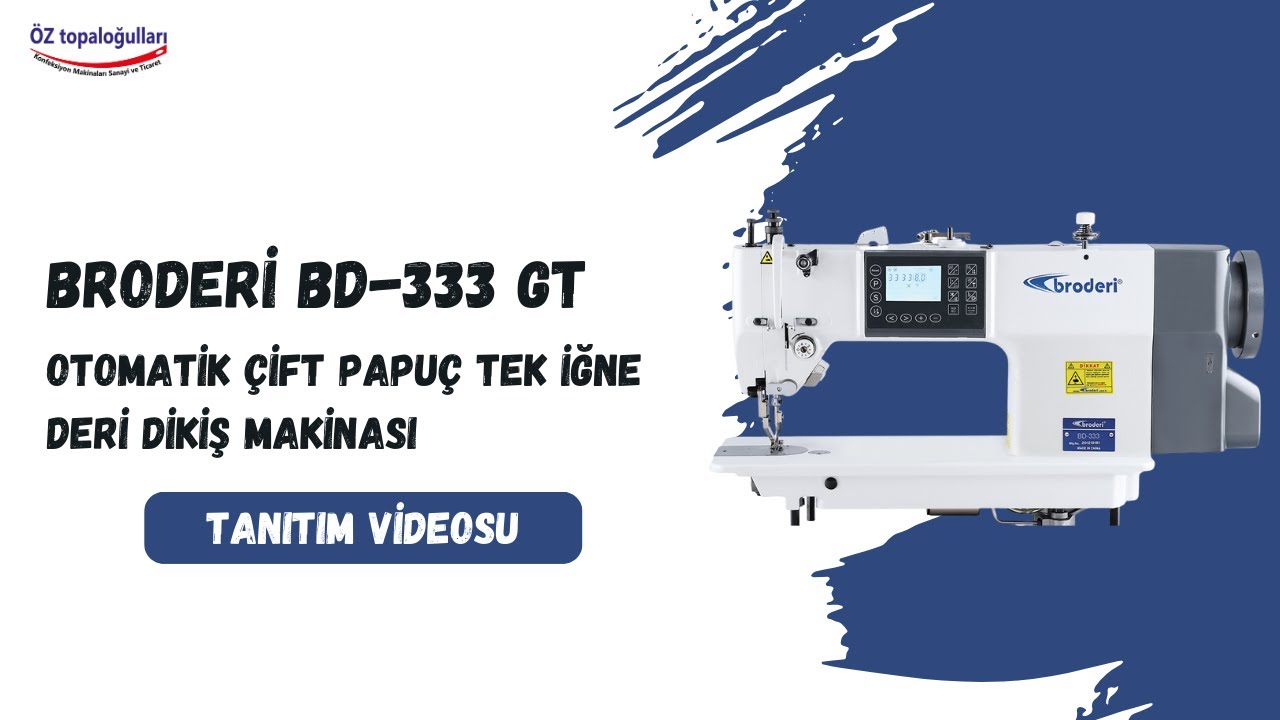 Broderi BD 333 GT Otomatik Çift Papuç Büyük Mekik Deri Makinası 10mm
