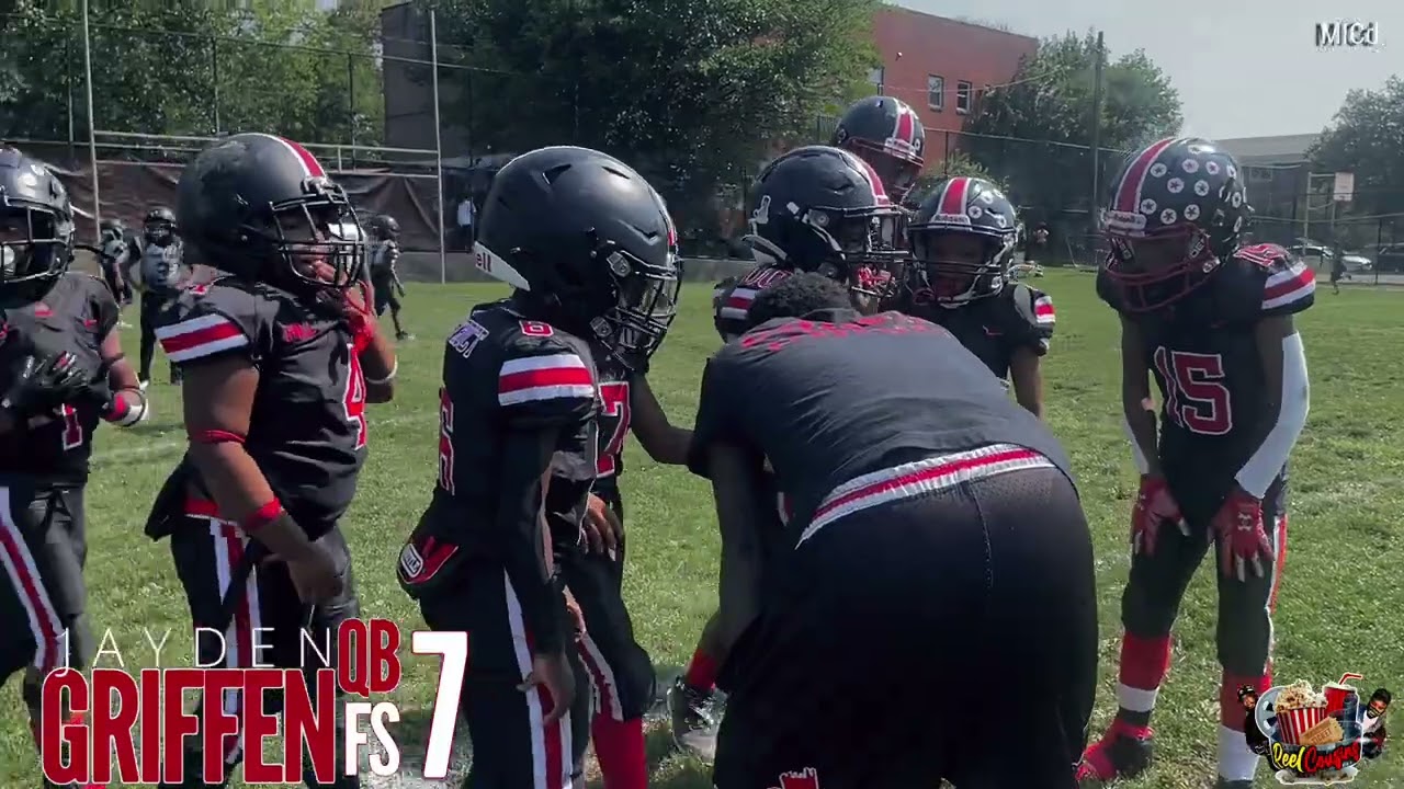 8U Hill District REBELS #7 Jayden Griffen QB,FS MICd shot/edited by @reelcousins4251