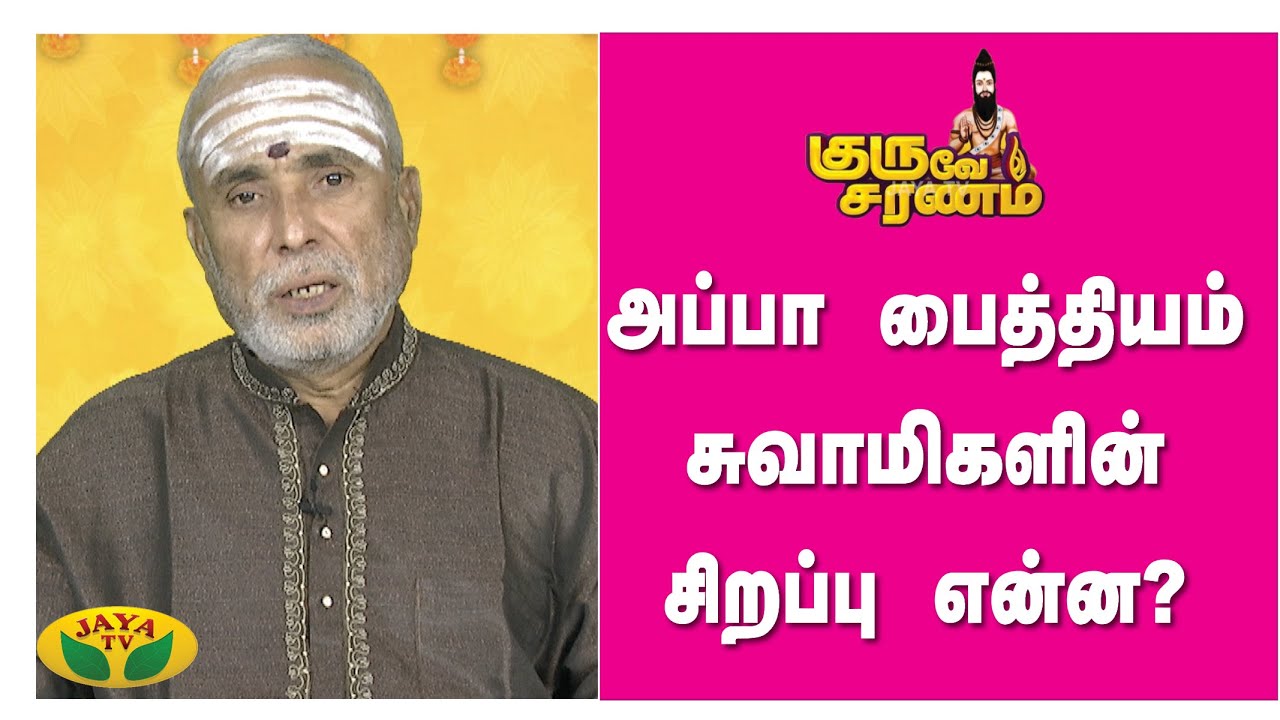 அப்பா பைத்தியம் சுவாமிகள் வாழ்ந்த காலம்... | Guruve Saranam | JayaTv