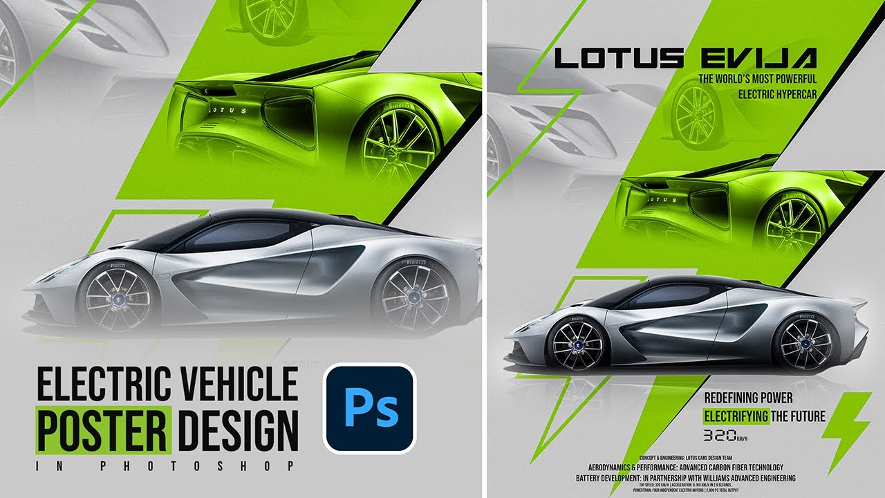 How to Create an Electric Supercar Poster in Photoshop | step by step #photoshoptutorial