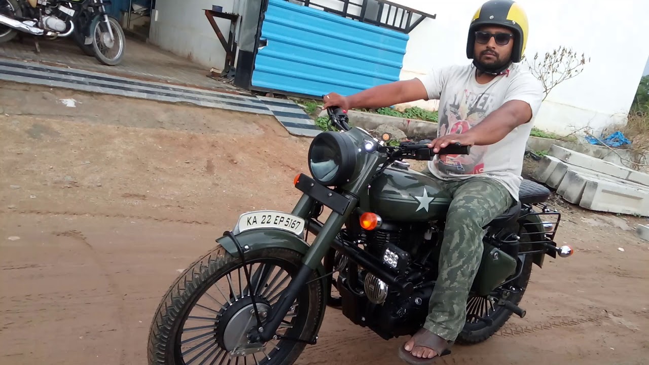 Royal Enfield Modification in Army theme by Eimor Customs