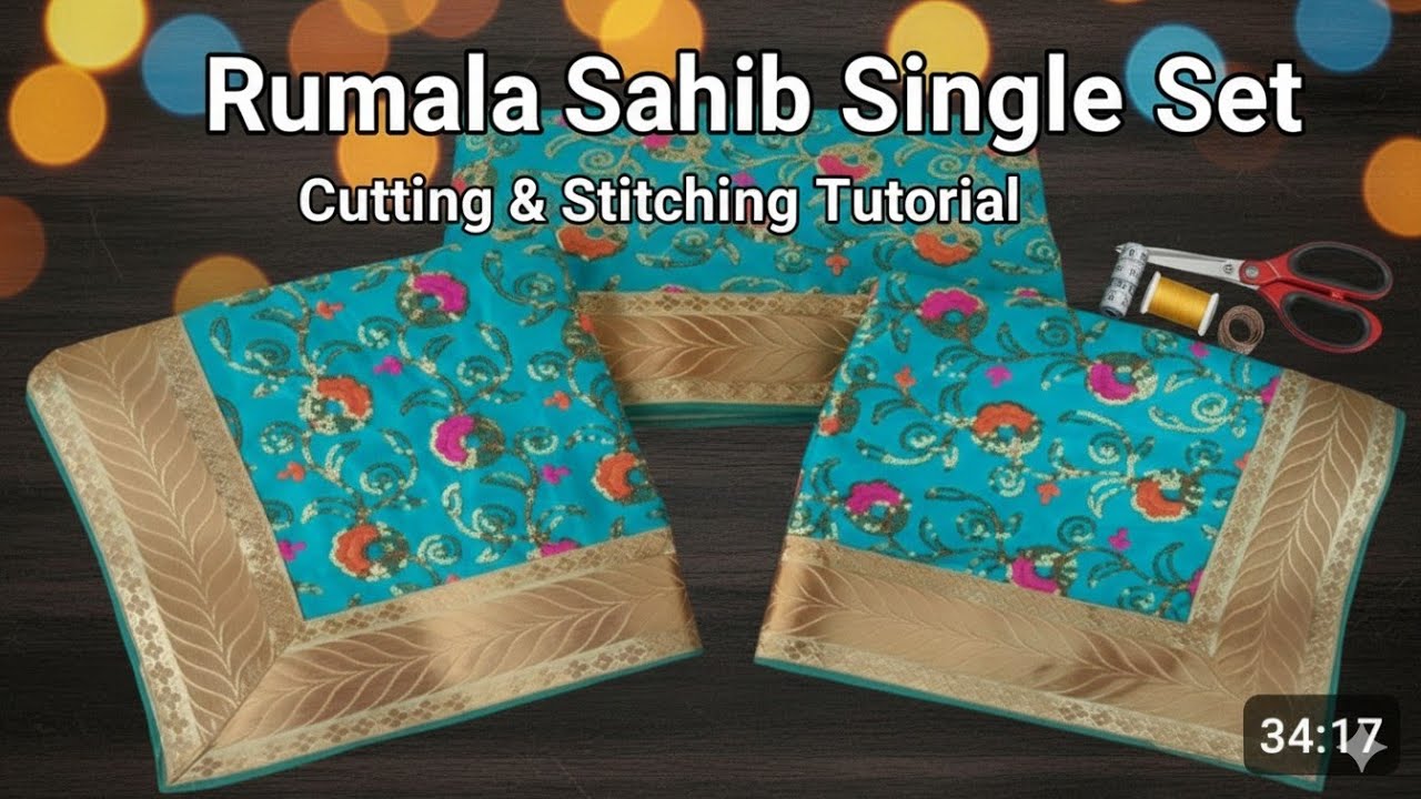 80 *60 का रूमला साहिब कैसे बनाएं? Rumala Sahib cutting ✂️ and Stitching Full Tutorial //