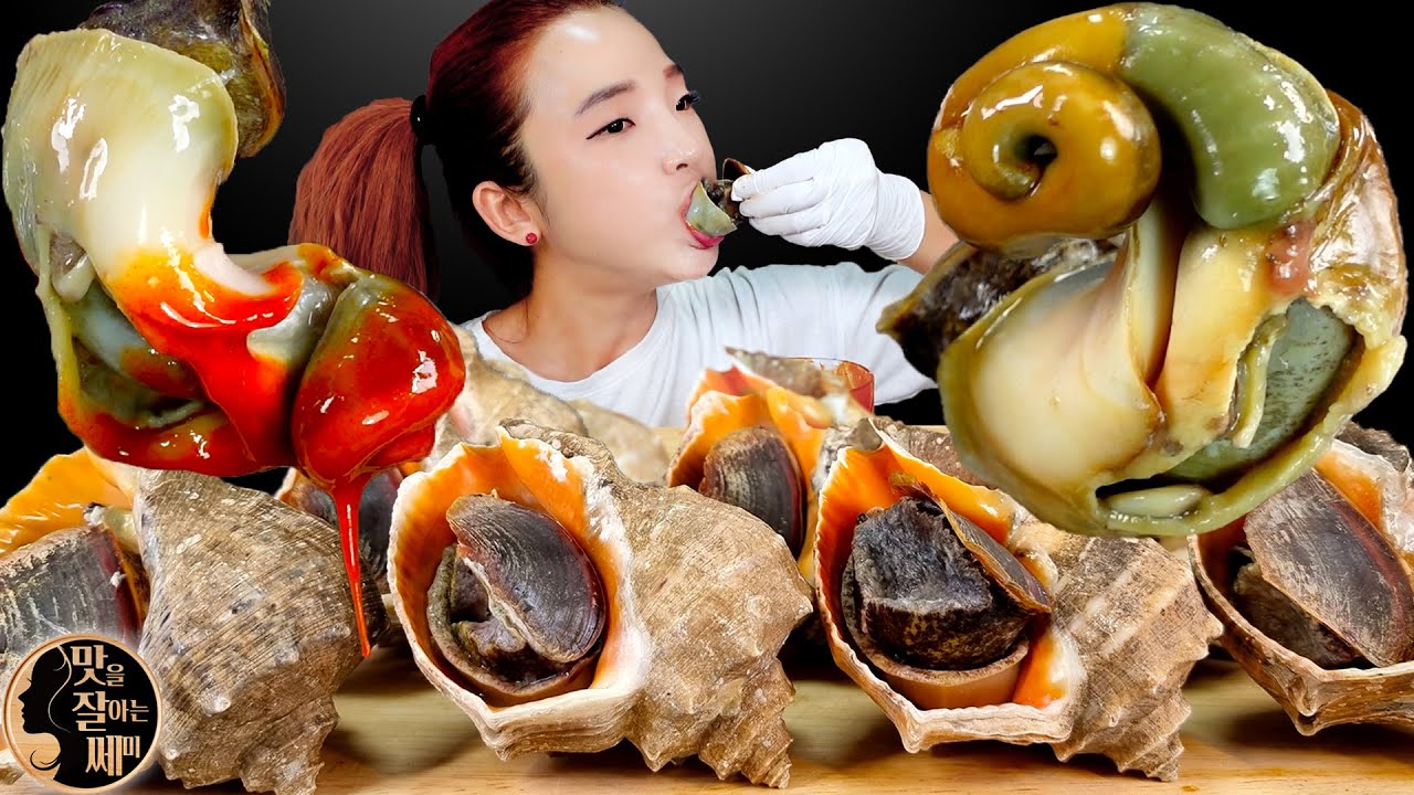 [Mukbang]🐚쫄깃!달달한~제철 안면도 자연산 참소라 먹방😋GIANT TURBAN SHELL サザエ 栄螺 KOREAN SEAFOOD Real Sound ASMR | 쎄미