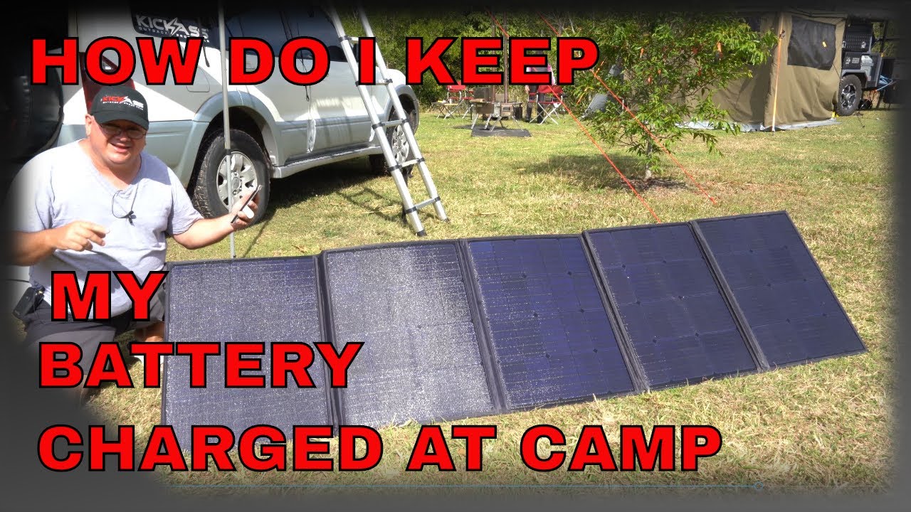 How do I keep my battery charged while camping?