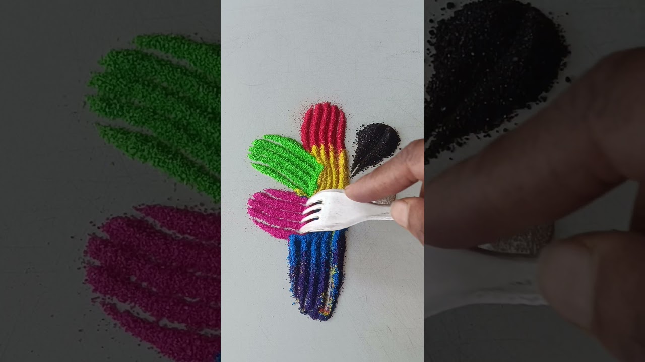 simple Rangoli, satisfying rangoli, Easy rangsatisfying #asmroli, Tricks and tips,ASMR#rangoli