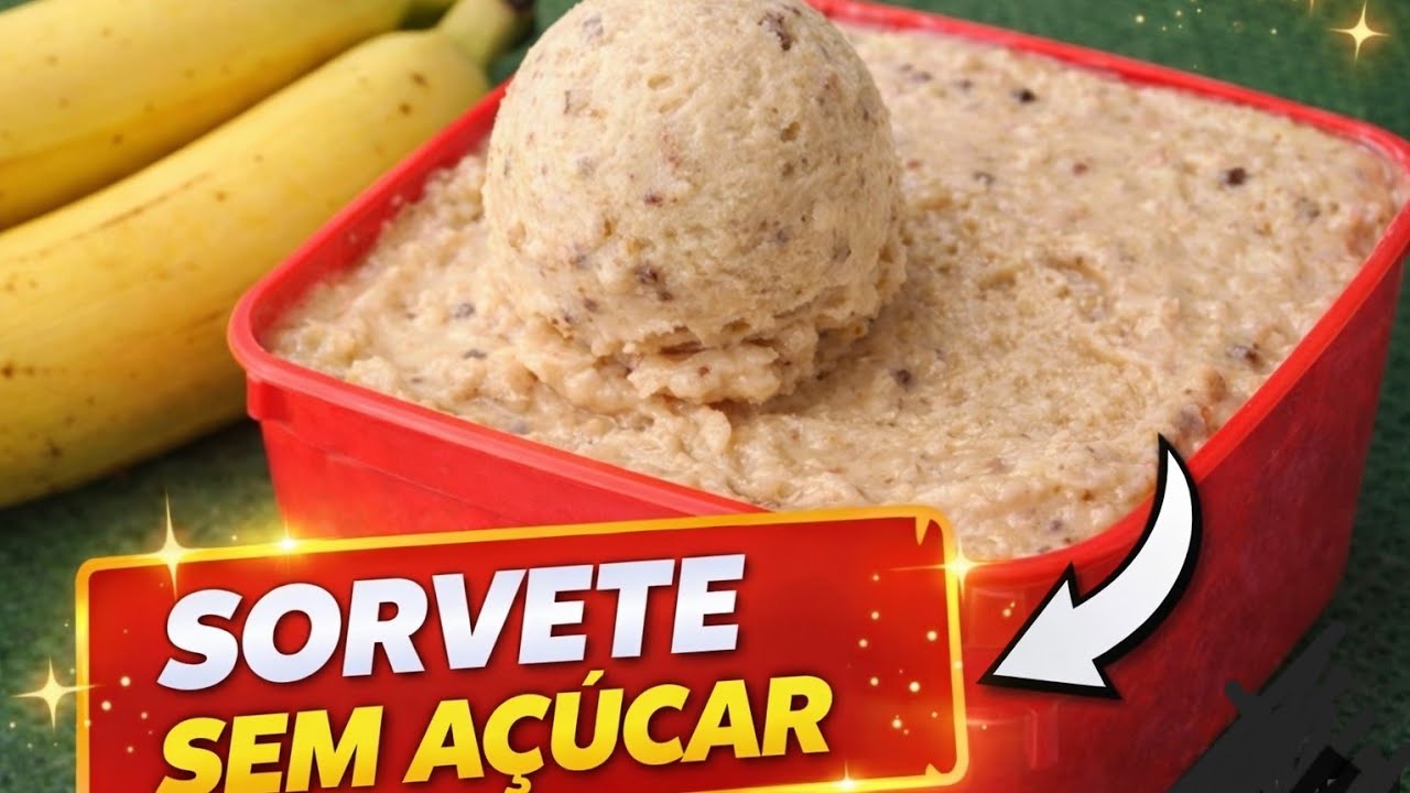 SORVETE SEM AÇÚCAR| Cremoso, Natural e Fácil🍌
