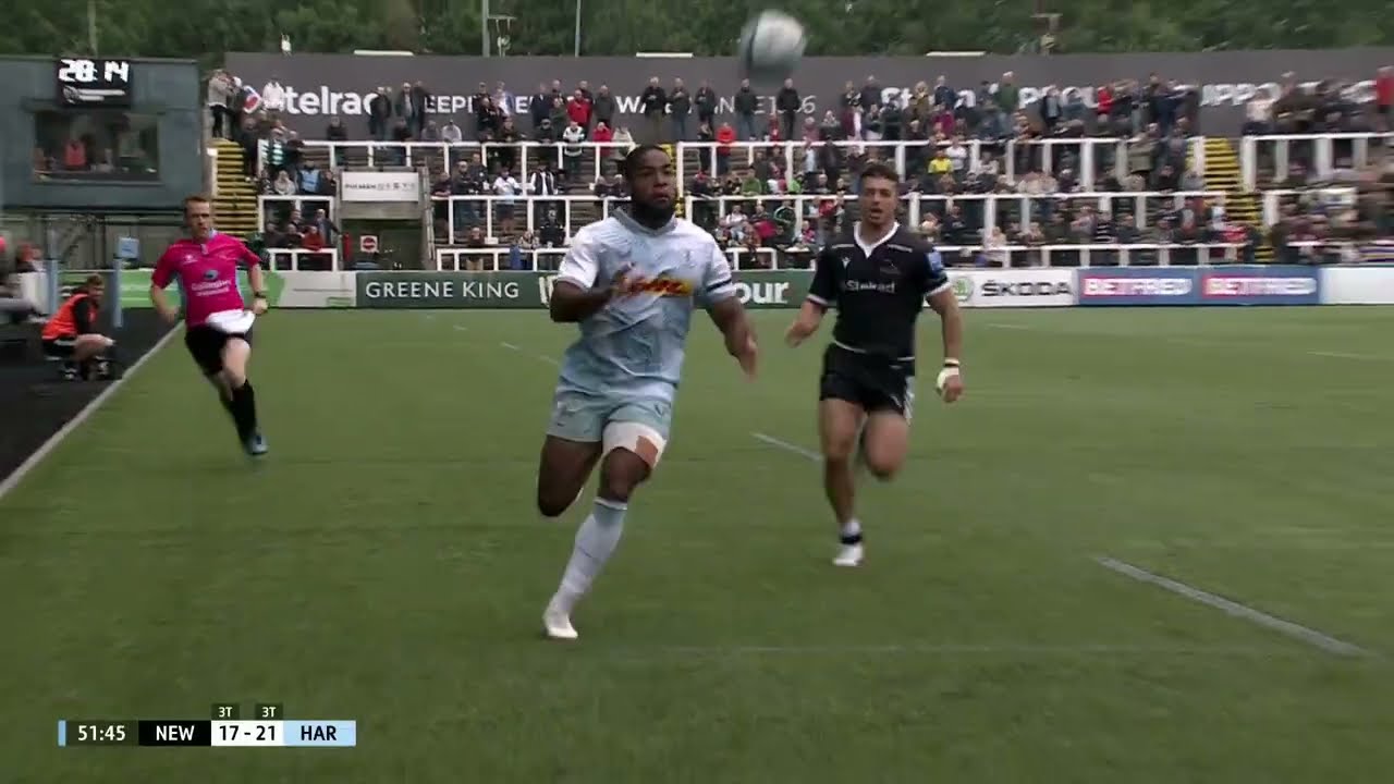 Harlequins go 100m to score after Lennox Anyanwu starts & finishes the move vs Newcastle Falcons
