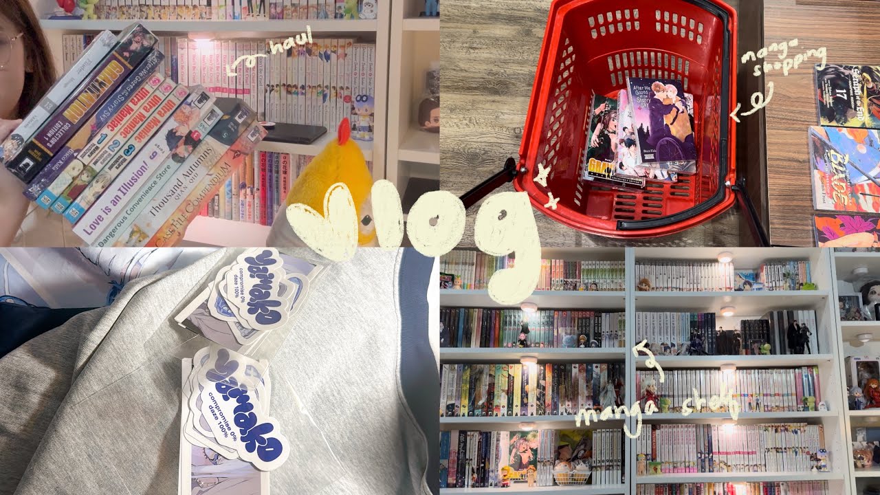 manga shopping + haul, reading manga l vlog 🍵