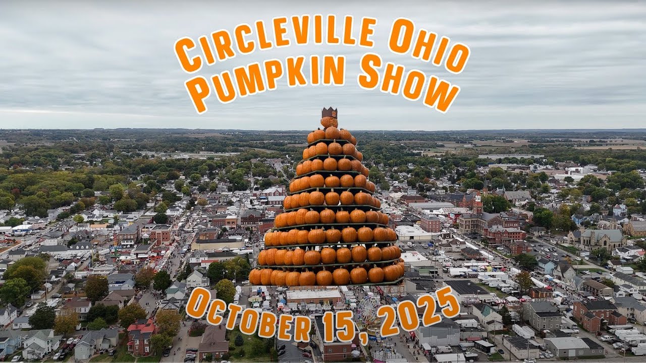Circleville Ohio Pumpkin Show October 15, 2025 drone view in 4K