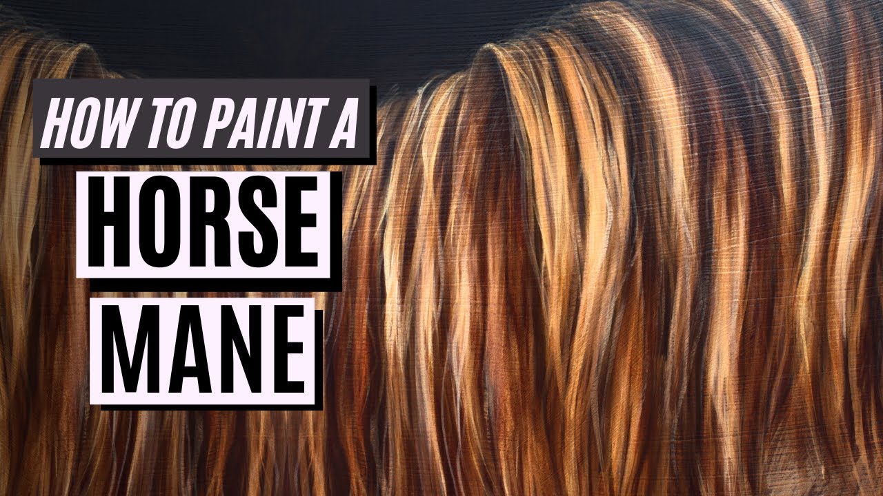 How to Paint: HORSE MANE with Oil Paint or Acrylic Paint - Chestnut Horse Hair Tutorial - Painting