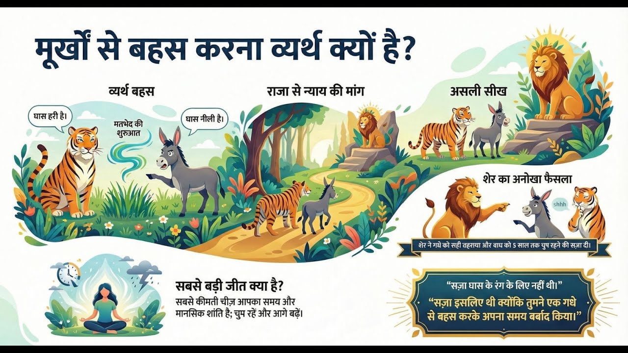 मूर्खों से बहस मत करो! 🤫 | The Tiger and the Donkey Story | Hindi Motivation