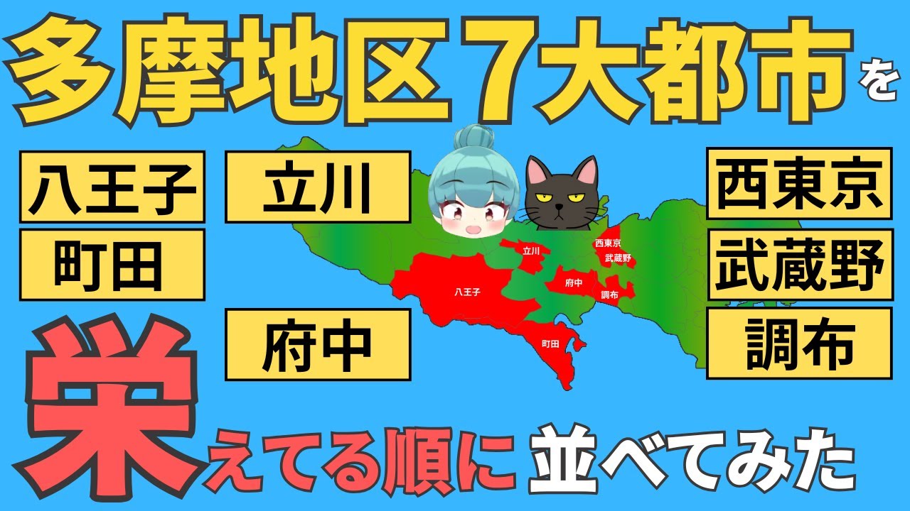【多摩地区7大都市の都会度ランキング】八王子、町田、立川、武蔵野(吉祥寺)、府中、調布、西東京を徹底比較！！