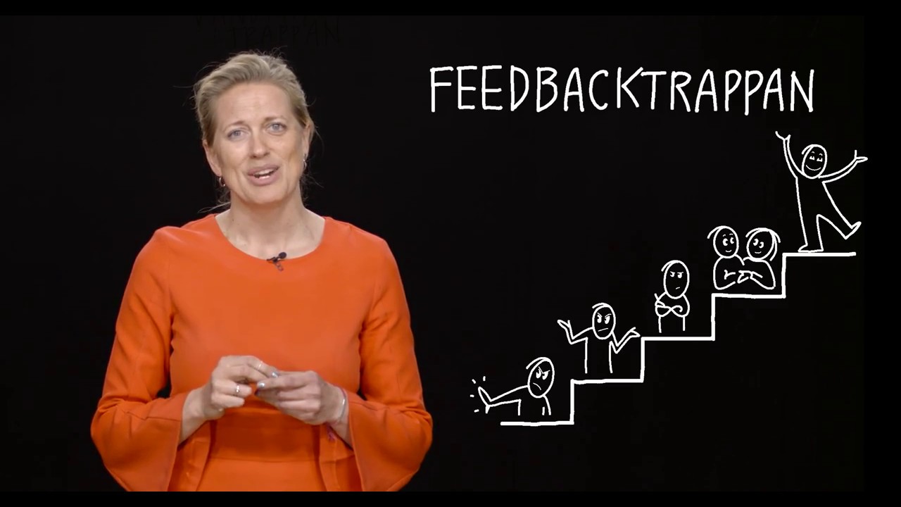 Pamela förklarar feedbacktrappan