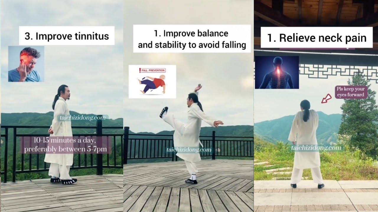 Tai chi workout: Improve balance and stability to avoid falling | improve tinnitus | Wudang Zidong 