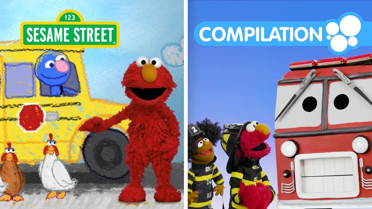 Sesame Street: Elmo&rsquo;s Trucks, Wheels on the Bus, & More Car Videos | Vehicle Compilation