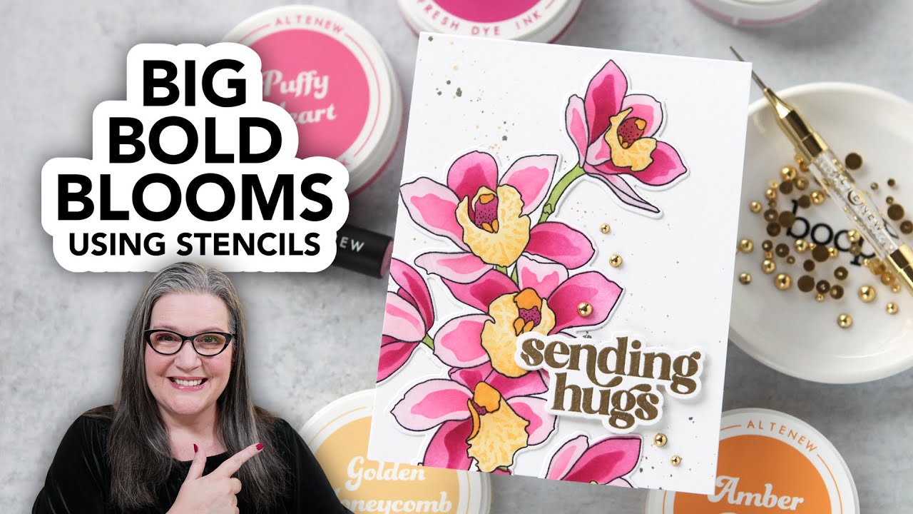 Build a big, gorgeous bloom for your cards using layered stencils!