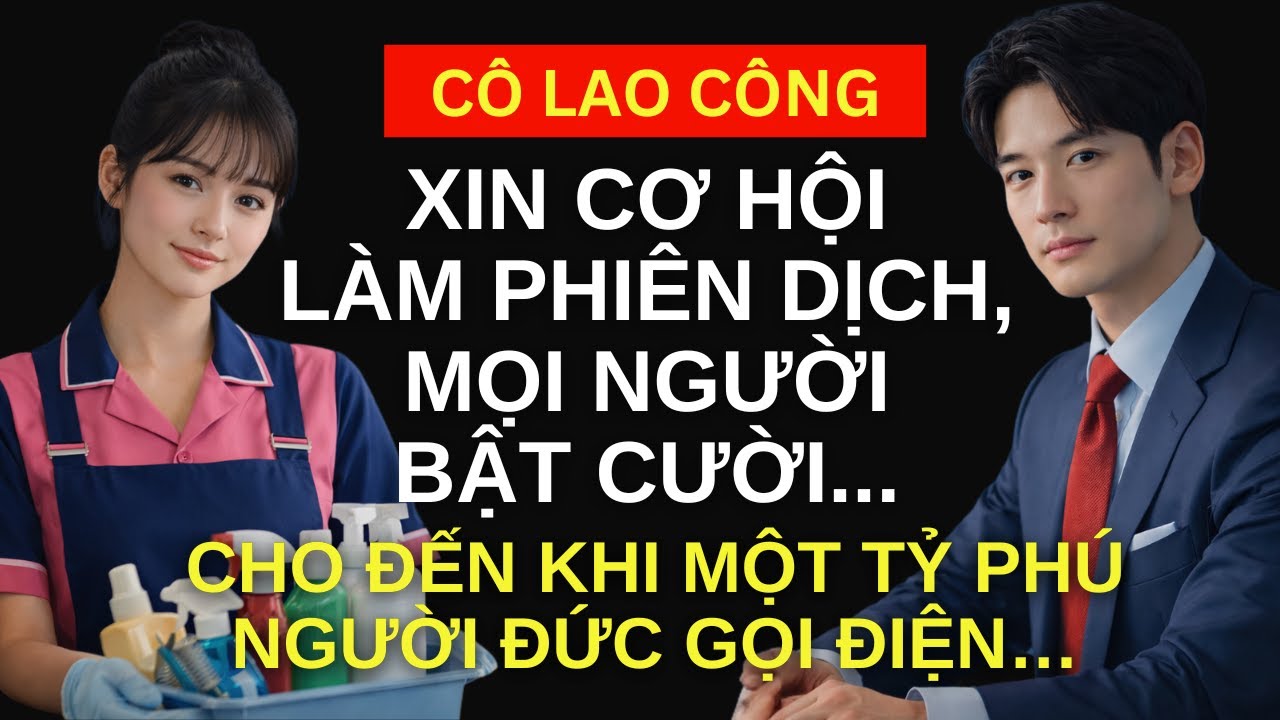 Cô lao công xin cơ hội làm PHIÊN DỊCH, mọi người bật cười, cho đến khi một tỷ phú người ĐỨC gọi điện