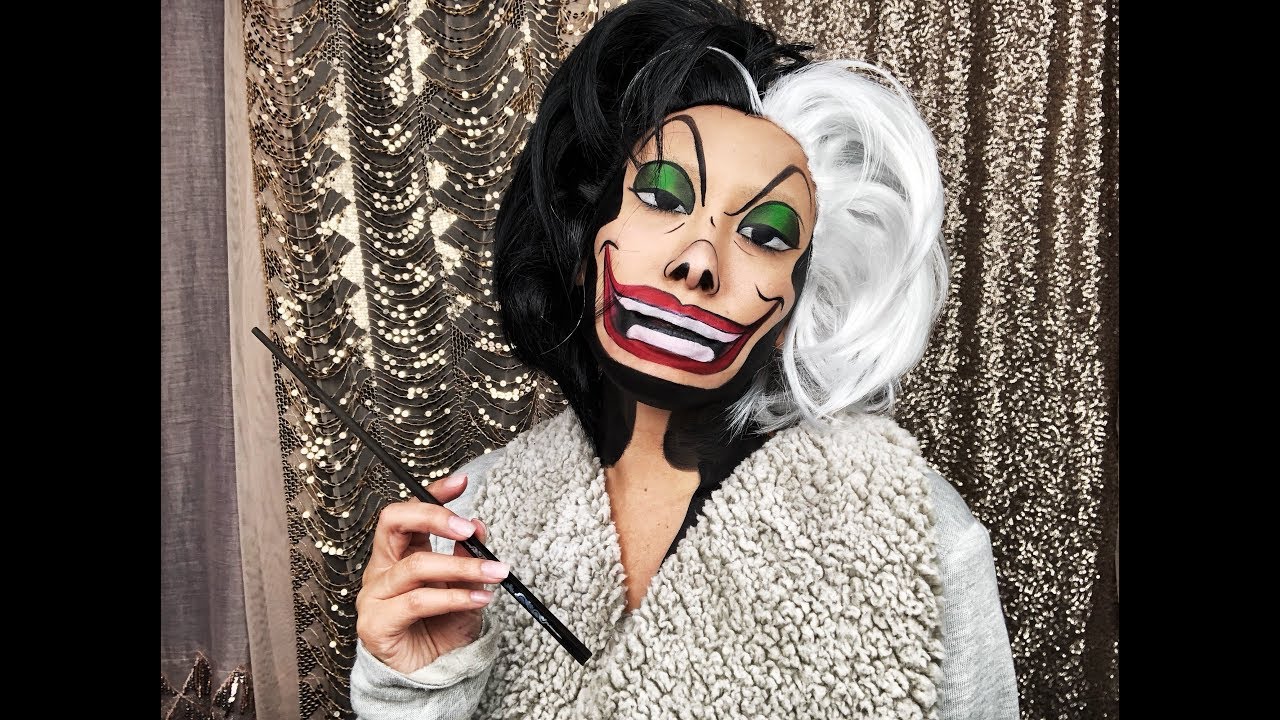 Disney's 101 Dalmatians Cruella De Vil l Facepaint Makeup Tutorial