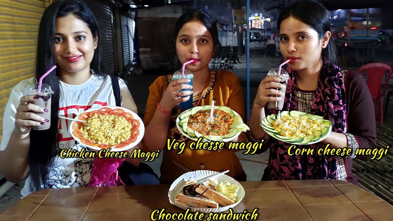 DIFFERENT TYPES OF CHEESE MAGGI+CHOCOLATE SANDWICH+KITKAT AND OREO SHAKE EATING  CHALLENGE