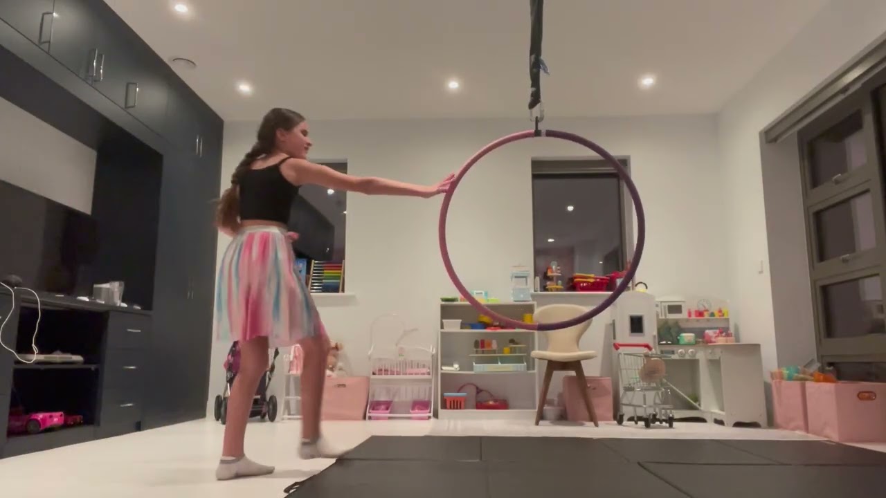 Doing a thing we haven’t shown you in quite awhile acrobatics on the hoop ￼