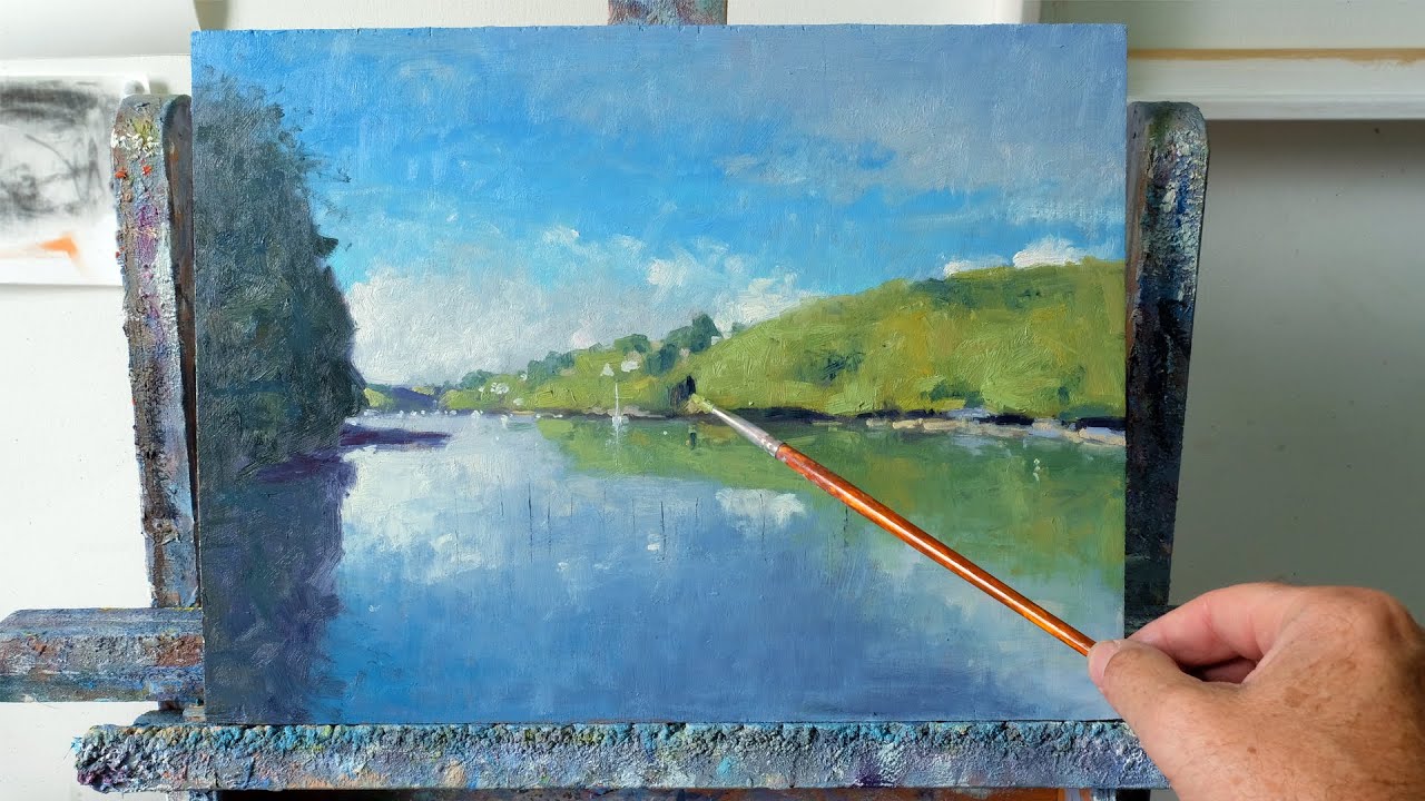 Painting a Landscape in one sitting - alla prima - Pill Creek Cornwall