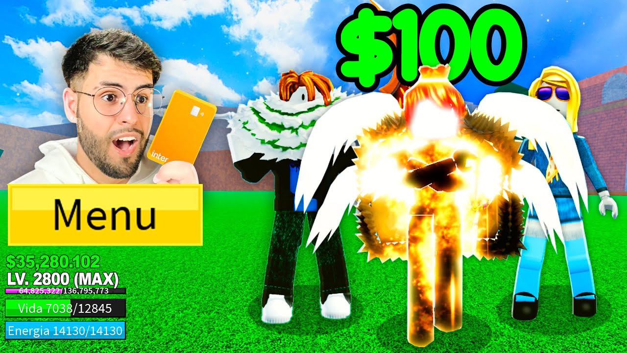 Gastei R$100 em Contas no Blox Fruits