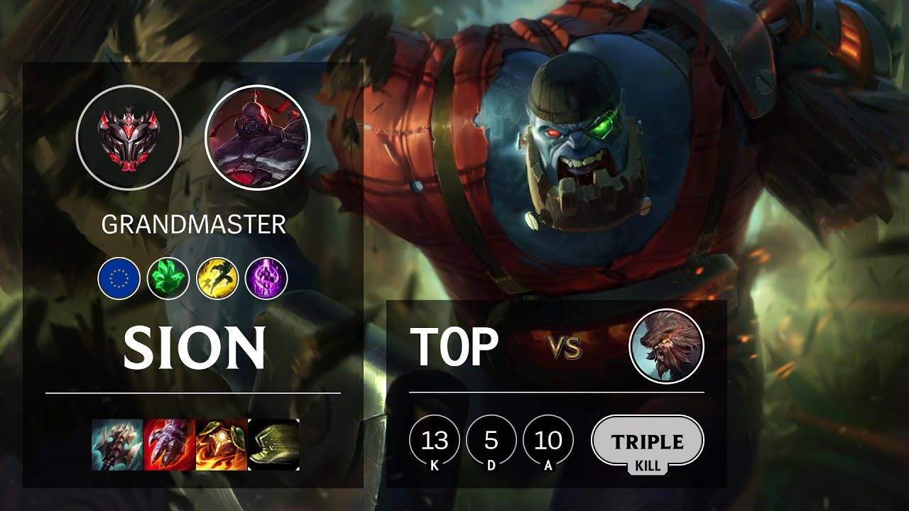 Sion Top vs Udyr - EUW Grandmaster Patch 10.16