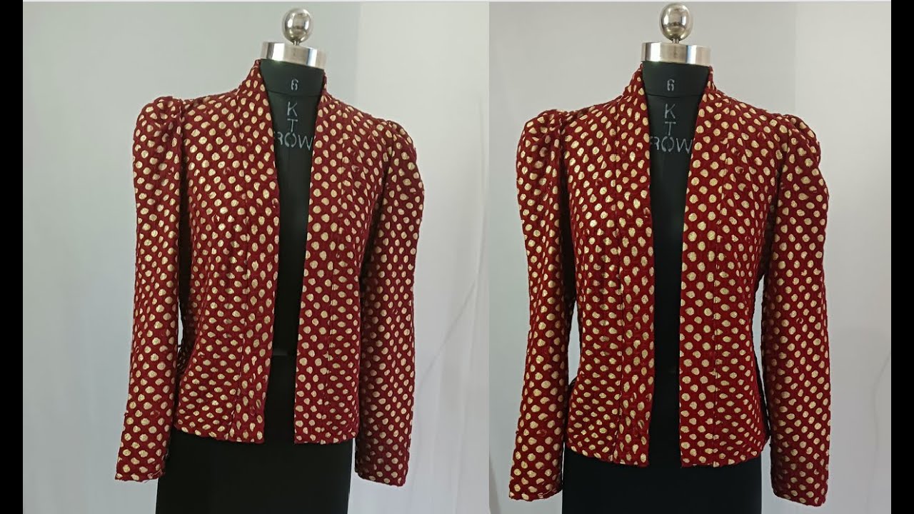 Jacket Cutting and Stitching | Saree Jacket design | Girl Jacket design | Top jacket design | Jacket