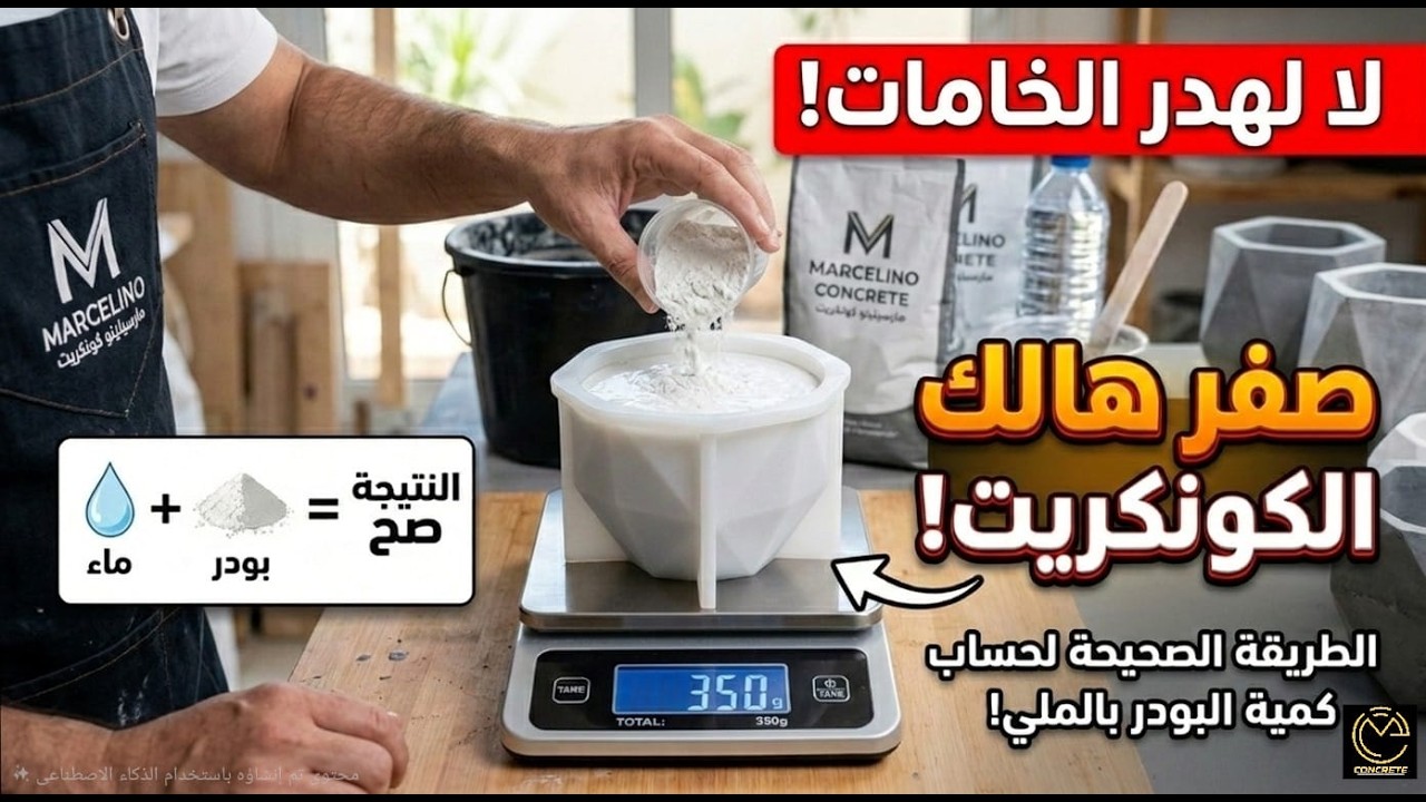 أسرار صب الكونكريت..طريقتين لحساب كمية البودر فى القالب.