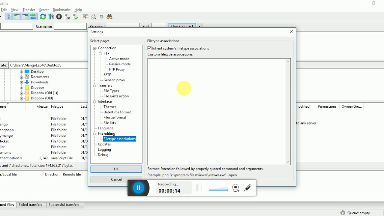 Filezilla edit files with your favourite editor