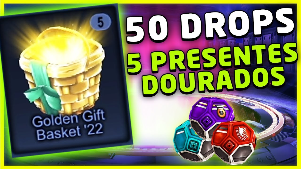 ABRINDO 50 DROPS + 5 PRESENTES DOURADOS NO ROCKET LEAGUE (Golden Gift)