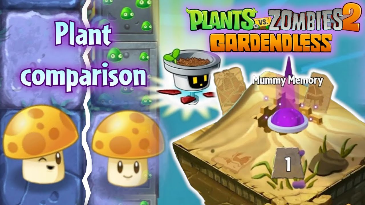 Plant comparison, create/test levels, Mummy Memory endless zone | PvZ 2 Gardendless