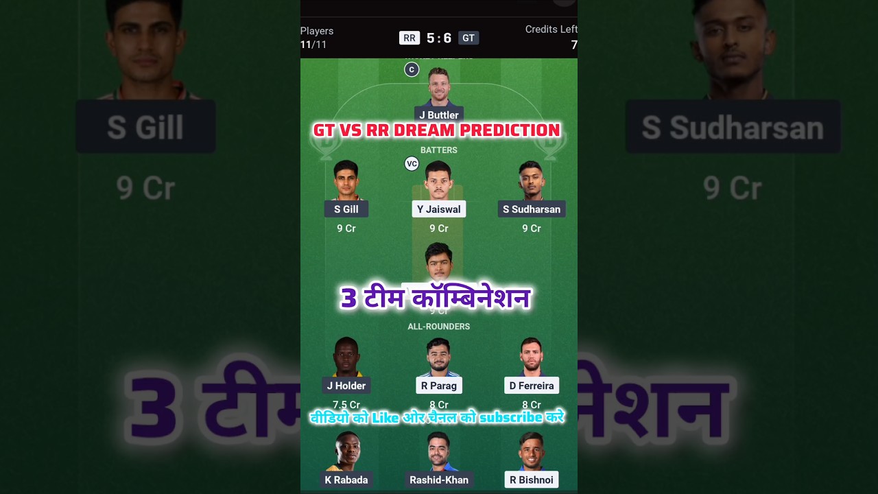 GT vs RR Today Match Prediction | Rajasthan Royals vs Gujarat Titans | RR vs GT Prediction|#tataipl