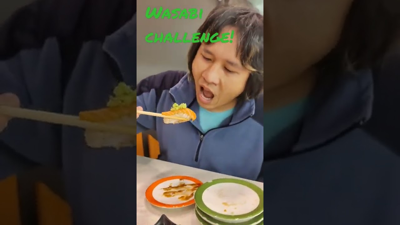 Big chunk of wasabi on sushi