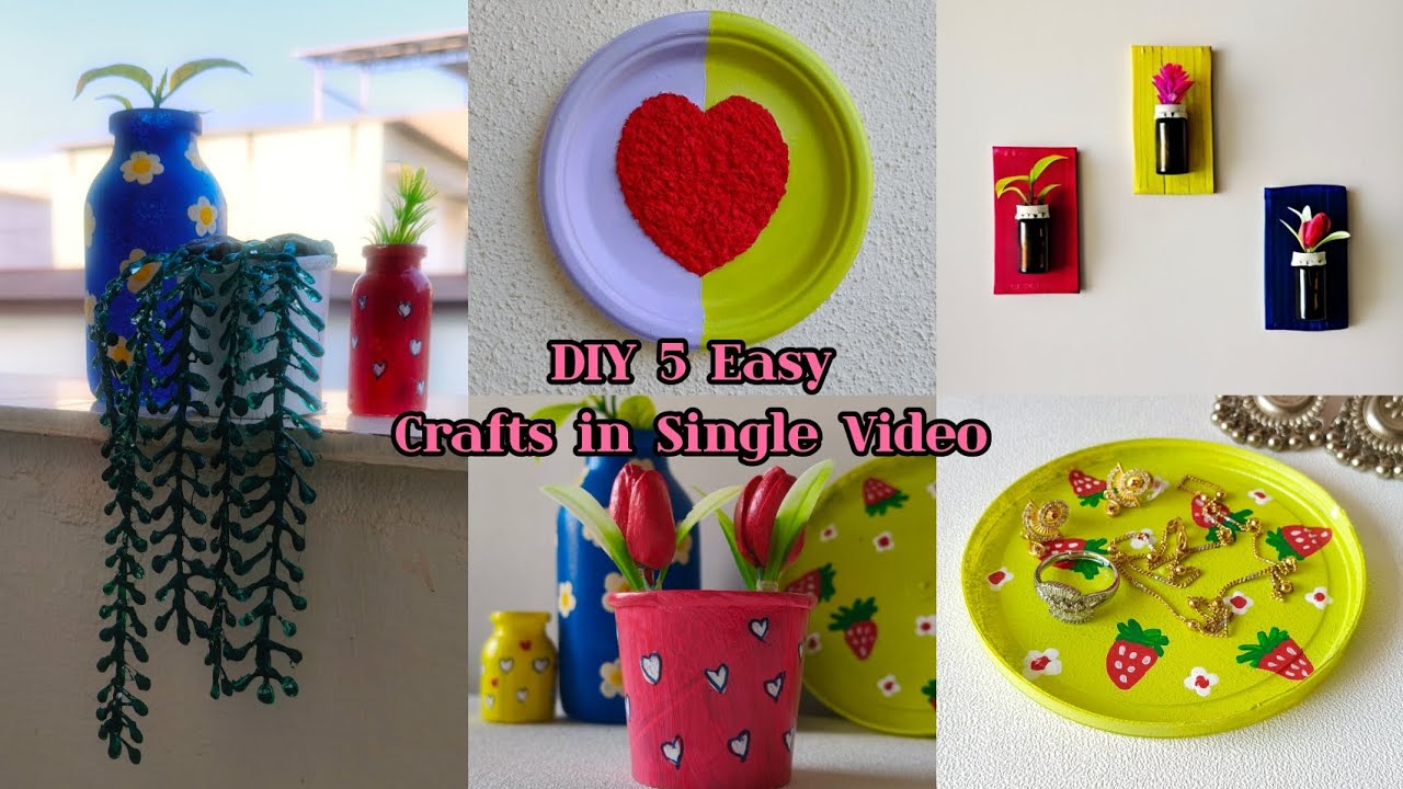 DIY 5 Different Easy DIY Crafts In Single Video | Home Decor Ideas | Youtube 