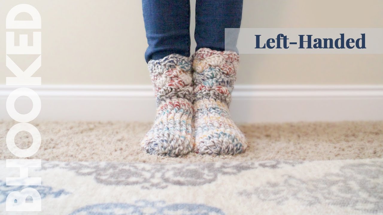{Left-Handed} How to Crochet Slipper Socks