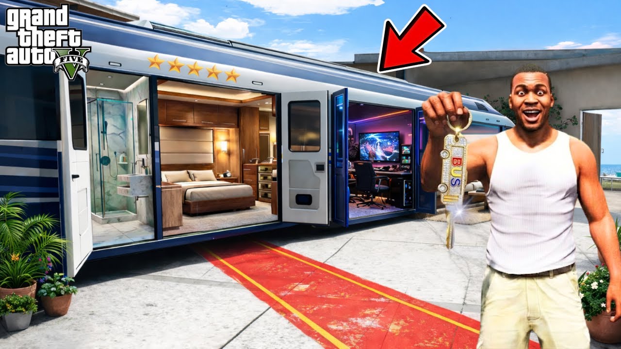 Franklin Bought The Most Luxurious Bus Ever in GTA 5 (MODS) 