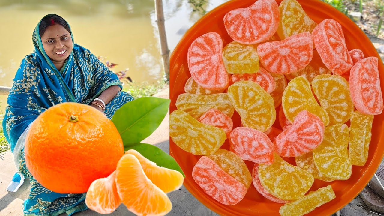 মাত্র 5 মিনিটে বানিয়ে নাও ভীষণ মজার কমলালেবুর লজেন্স একবার খেলে স্বাদ মুখে লেগে থাকবে | orange candy