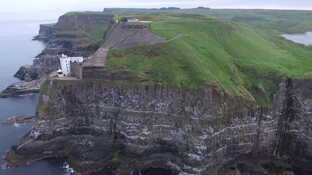 Rathlin island puffin centre West Light Seabird Centre birds eye view