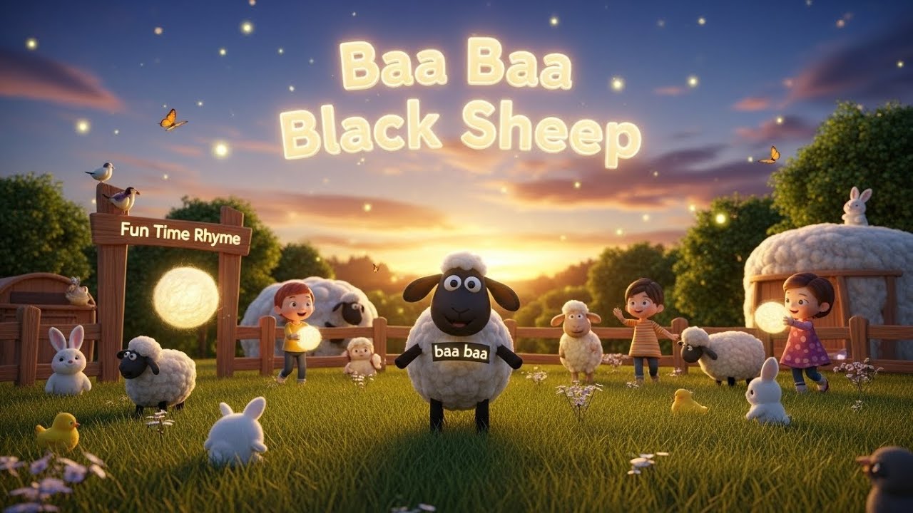 Baa Baa Black Sheep 🐑🎵🌈 | Classic Nursery Rhyme for Kids & Toddlers 👶✨
