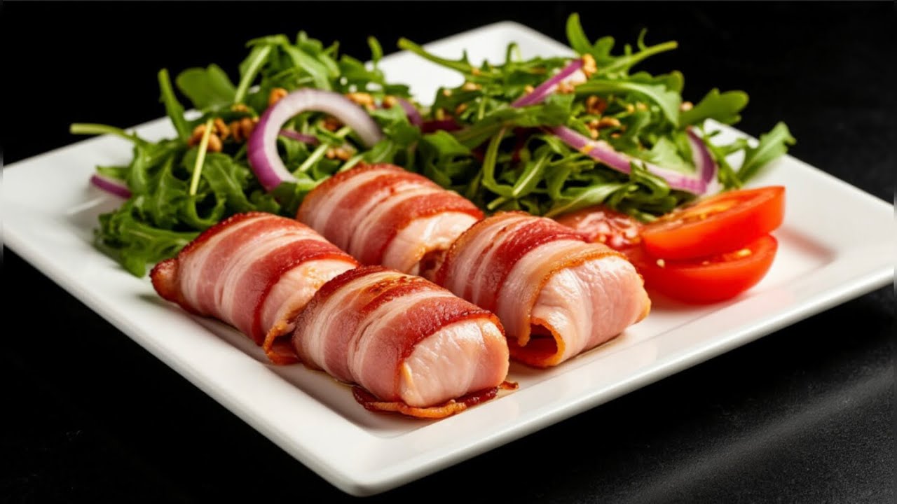 Рецепт сведет вас с ума! Хрустящие куриные РУЛЕТИКИ в беконе! Просто и вкусно!