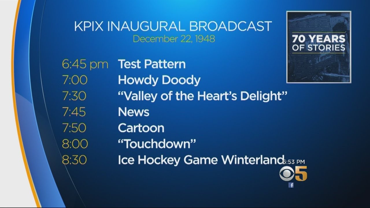 KPIX 70: First-Ever TV Broadcast Lineup 70 Years Ago Was Eclectic Mix