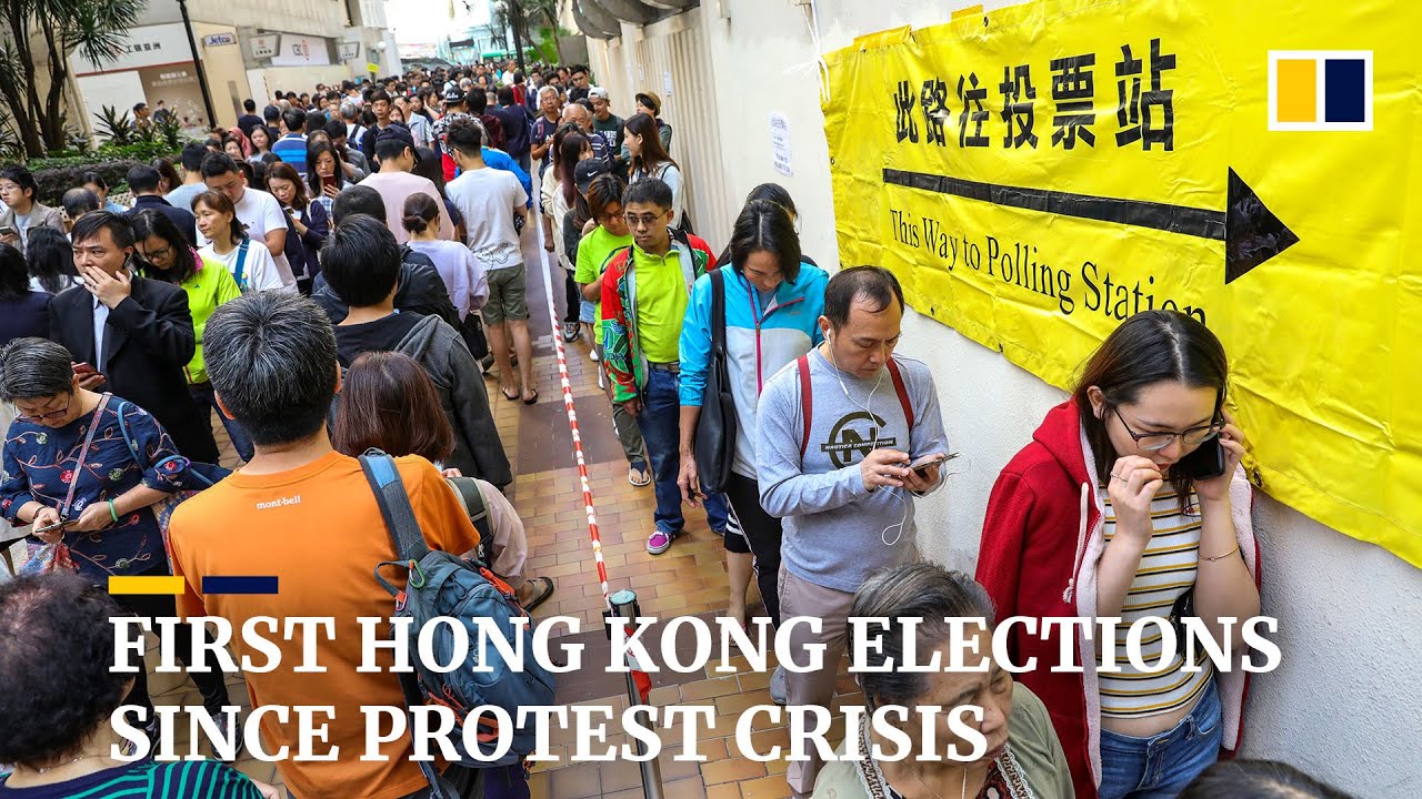 Hong Kong elections: voting kicks off in first polls since protest crisis erupted