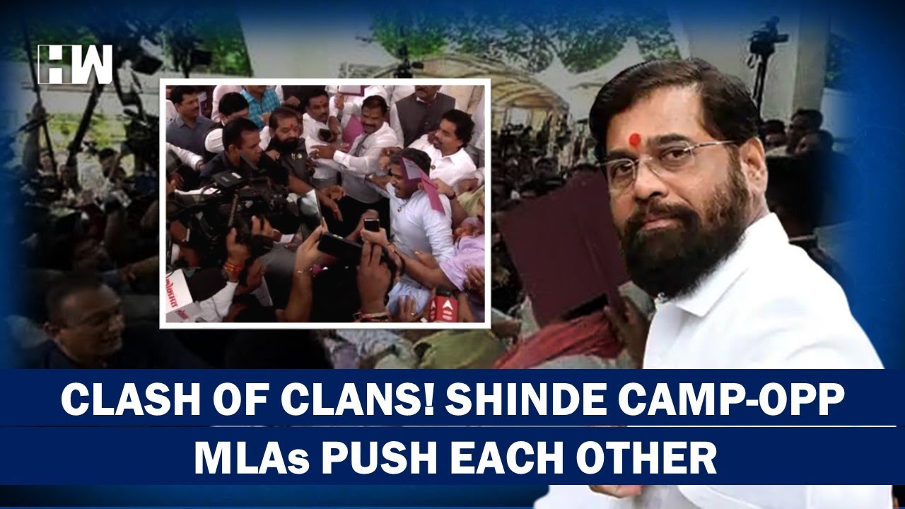 WWE Like Scenes Outside Maharashtra Assembly As Shinde Camp and Opp. MLAs Clash |