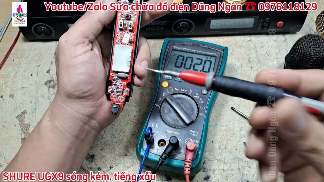 Kiểm tra, sửa chữa micro không dây #SHURE #UGX9 tay sóng kém, tiếng xấu