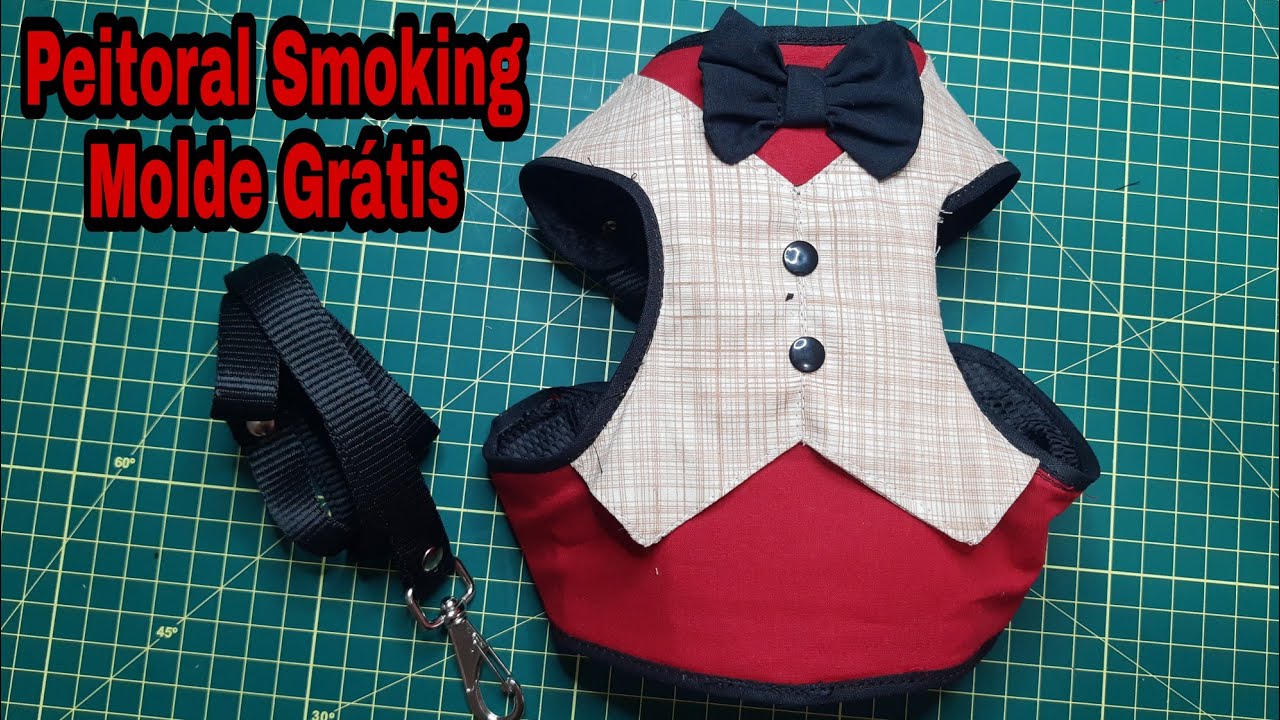 Peitoral smoking/ Guia pet/ Molde grátis