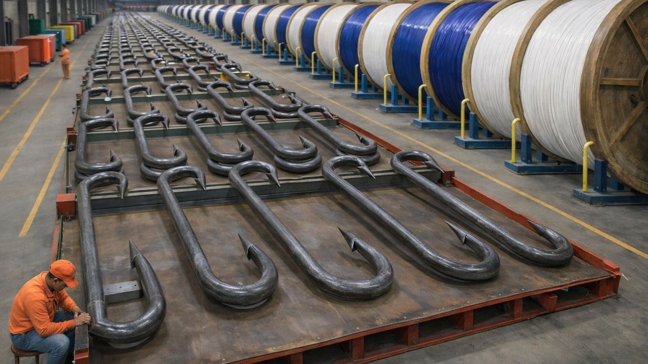 HOW BILLIONS OF FISHING HOOKS ARE PRODUCED — INSIDE A $15 BILLION FACTORY PROCESSING INDUSTRY
