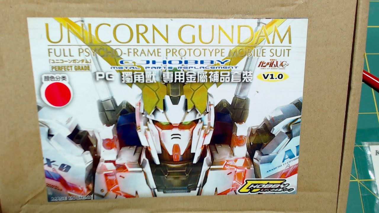 Unboxing CJ Hobby PG Unicorn 1/60 Metal Details up Kit